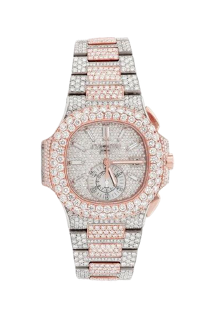 Fully Iced Out 40MM 18k Rose Gold & Steel Watch
