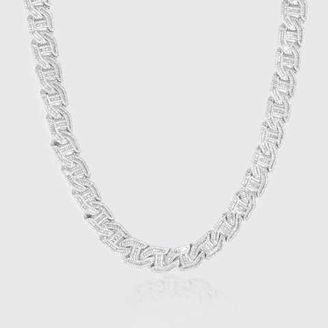 17MM G LINK CHAIN - WHITE GOLD