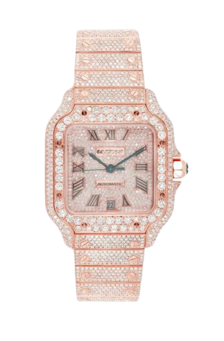 Fully Iced Out 40MM 18k Rose Gold Watch