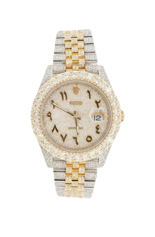 Fully Iced Out 41MM 18k Yellow Gold & Steel Watch