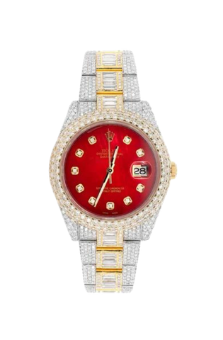 Fully Iced Out 41MM 18k Yellow Gold & Steel Watch