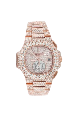 Fully Iced Out 40MM 18k Rose Gold Watch