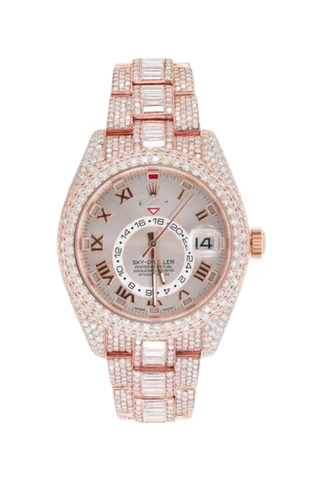 Fully Iced Out 42MM 18k Rose Gold Watch
