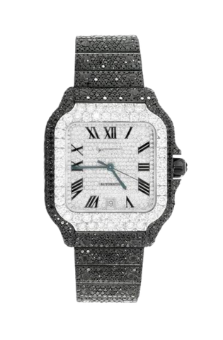 Fully Iced Out Black Diamonds 40MM Watch