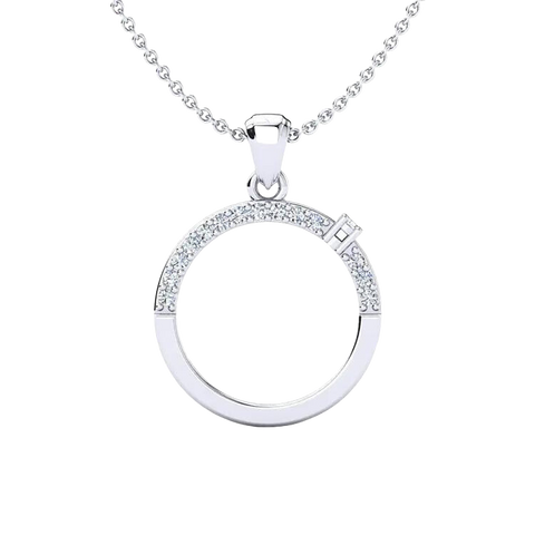18k White Gold Designed Lab Diamond Necklace