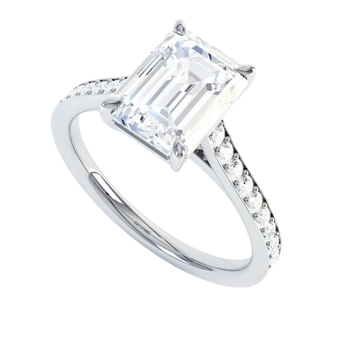 Luxury Emerald Cut Lab Grown Diamond Diamond Ring