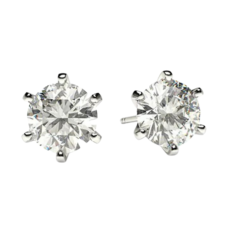 18k White Gold Fine Diamond Studs Earrings