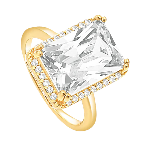 925 Sterling Silver CZ Princess Cut Ring