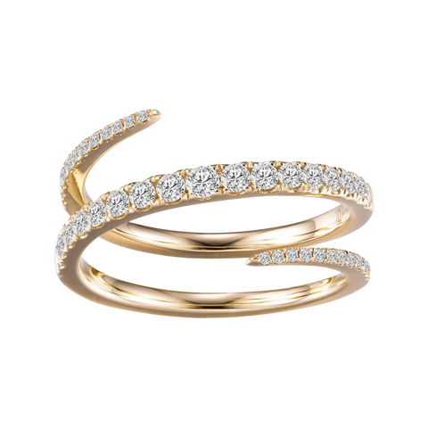 14k Gold Elegance Spiral Diamond Ring