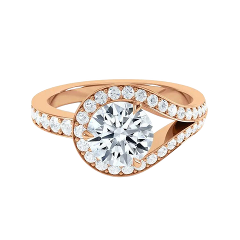 Luxury 18K Gold Lab Grown Diamond Engagement Ring