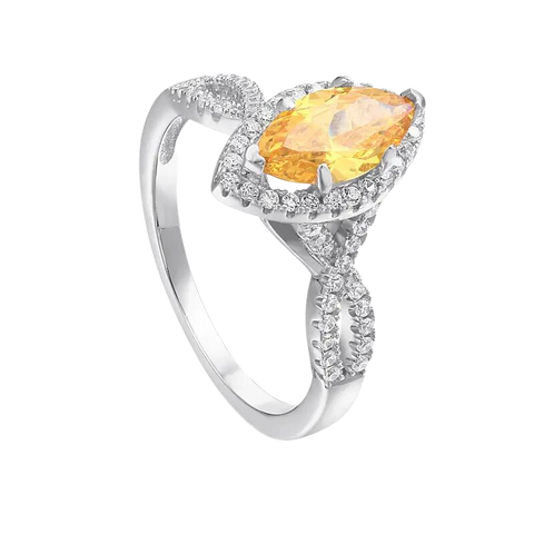 Luxury 925 Sterling Silver Inlaid Marquise Stone Ring
