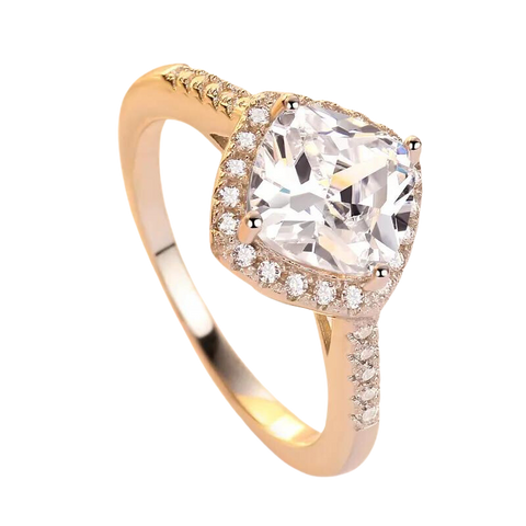 Trendy Sterling Silver Zircon Diamond Ring