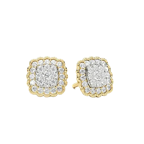 Vintage Inspired Lab Grown Diamond Stud Earrings