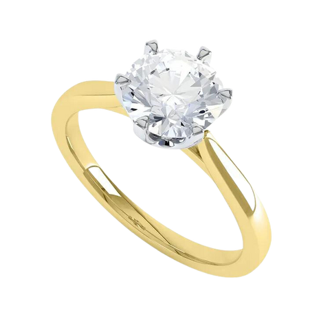 Classic Lab Brilliant Round Cut Diamond Engagement Ring