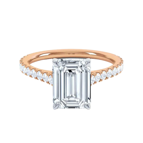 18k Gold Emerald Cut Lab Grown Diamond Ring