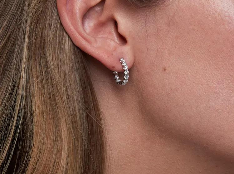 Elegant Diamond Hoop Earrings
