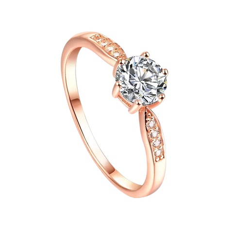 Sterling Silver Solitaire Zircon Diamond Ring